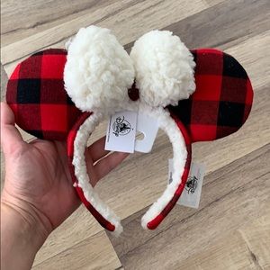 Plaid mini mouse ears headband